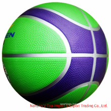 Silvery Line Colorful Official Size Rubber Basketball